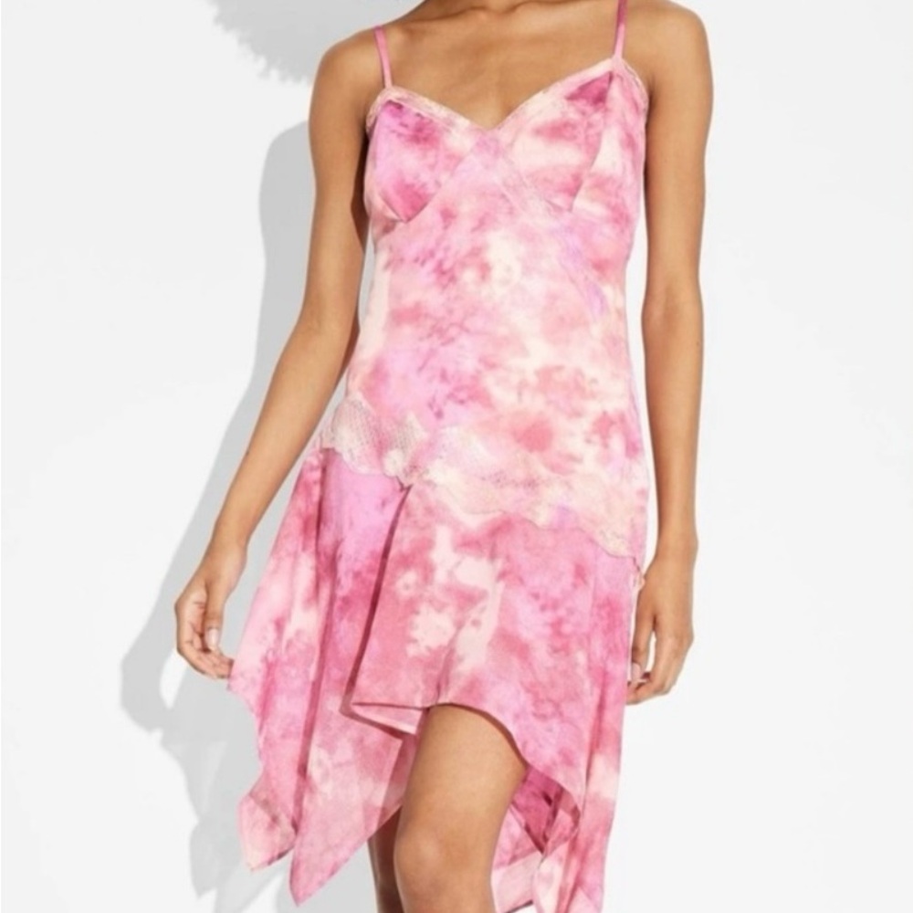 Medium dress Pink Tie-Dye Asymmetrical NWT